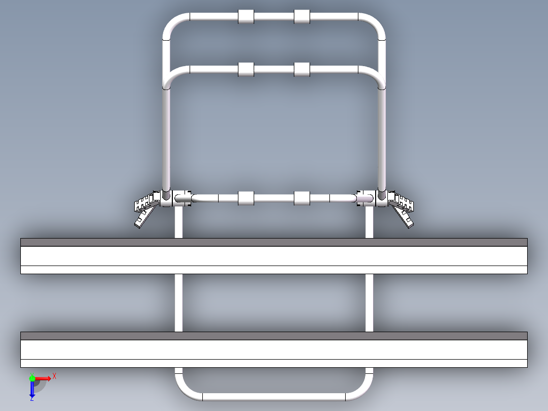 自行车固定车架设计3d图纸 汽车轿车固定移动自行车车架3d模型+2d俯视图