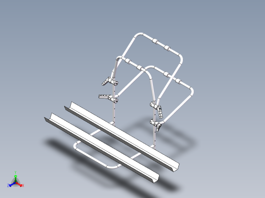 自行车固定车架设计3d图纸 汽车轿车固定移动自行车车架3d模型+2d正等轴测缩略图