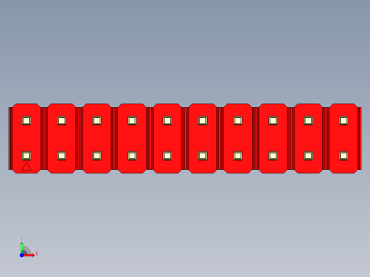 彩色公头100mil（2.54mm）系列-DS1021_red_2x10p_100mil_Type19_rev1.0前视缩略图