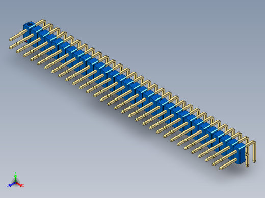彩色公排针 100mil 2.54mm 系列-DS1022_blue_2x31p_100mil_TypeD_rev1.0