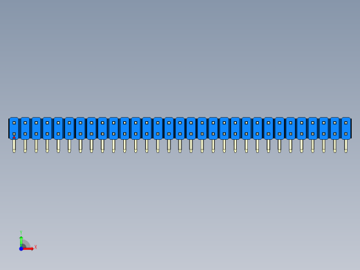 彩色公排针 100mil 2.54mm 系列-DS1022_blue_2x31p_100mil_TypeD_rev1.0前视缩略图