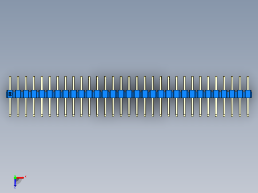 彩色公排针 100mil 2.54mm 系列-DS1022_blue_2x31p_100mil_TypeD_rev1.0俯视缩略图