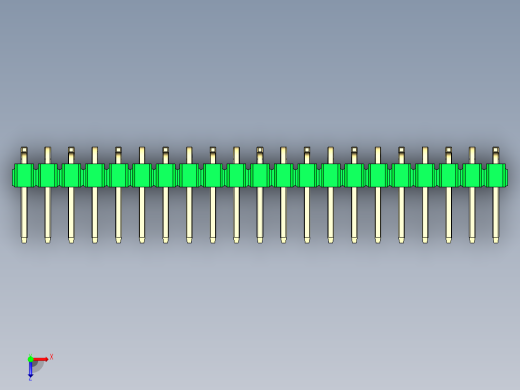 彩色公排针 100mil 2.54mm 系列-DS1022_green_21p_100mil_Type_SMT_R1_rev1.0俯视缩略图