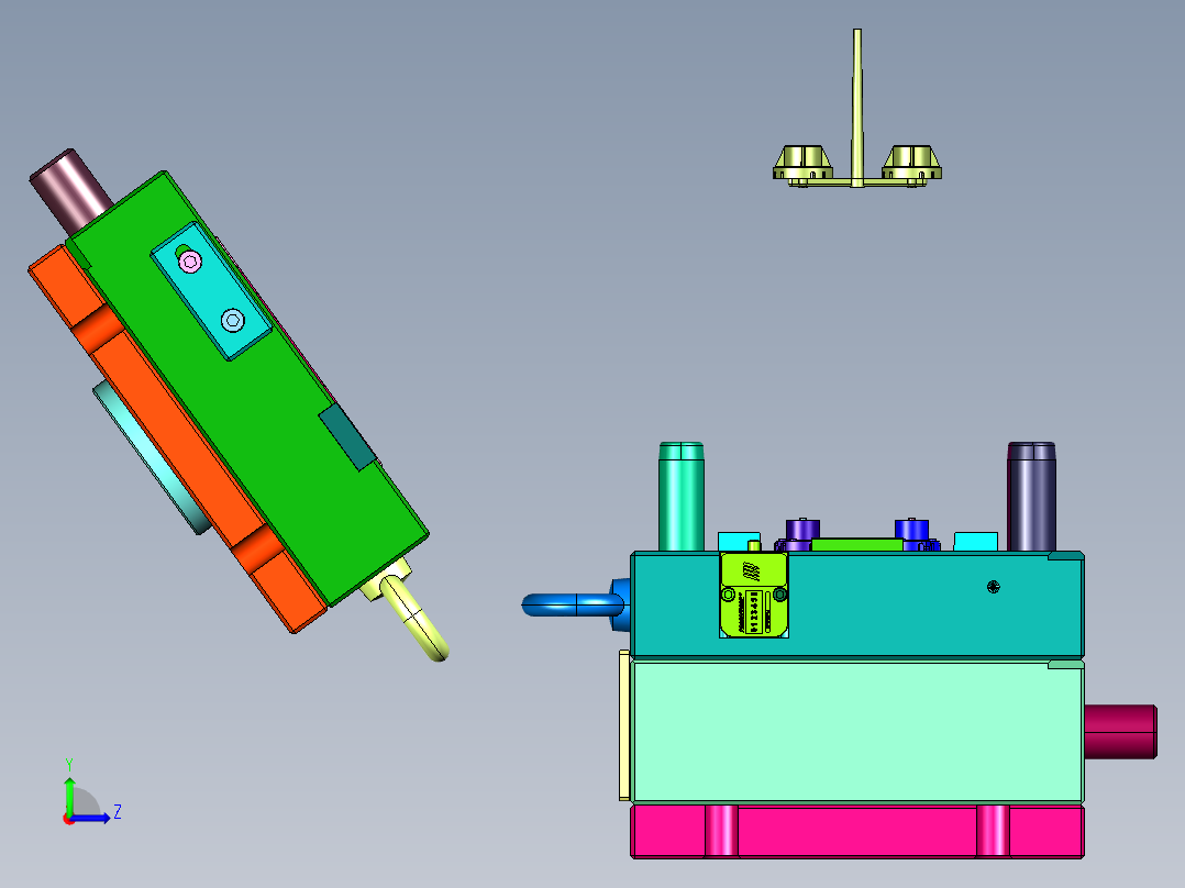 倒扣盖倒扣脱模的注塑模具左视图