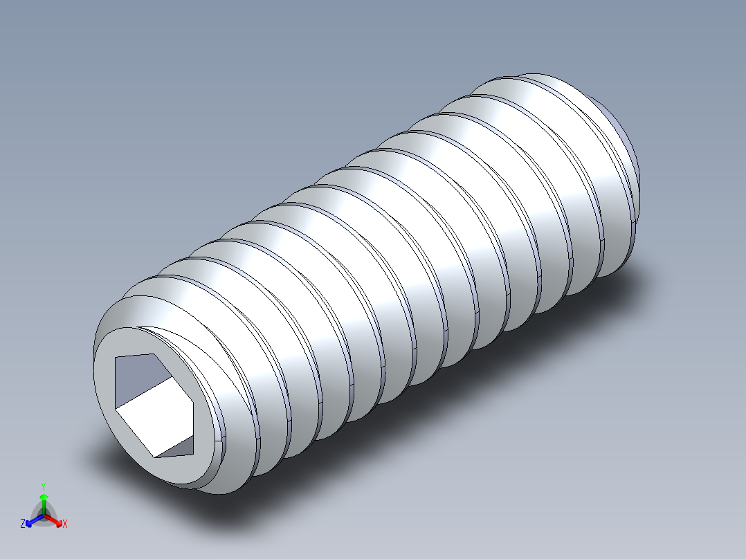 UNC 平头紧定螺钉-UNC SET SCREW 8-32 x0.4375.STEP主视图
