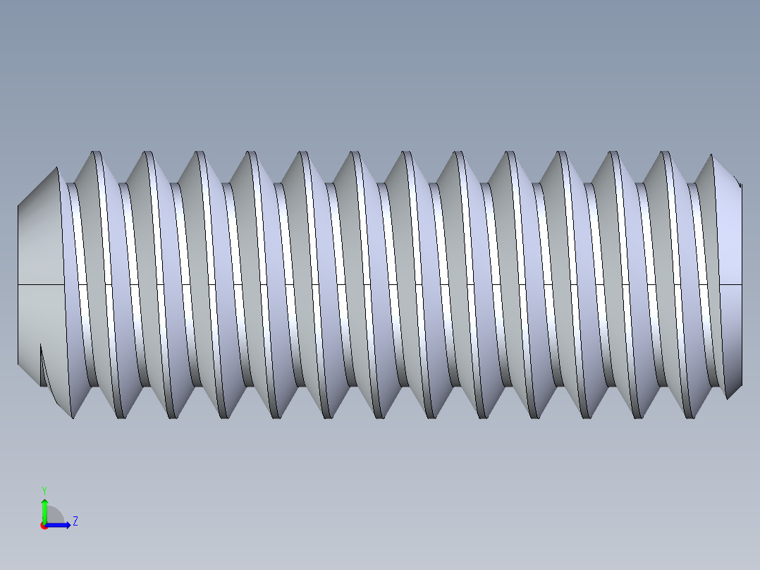 UNC 平头紧定螺钉-UNC SET SCREW 8-32 x0.4375.STEP左视图