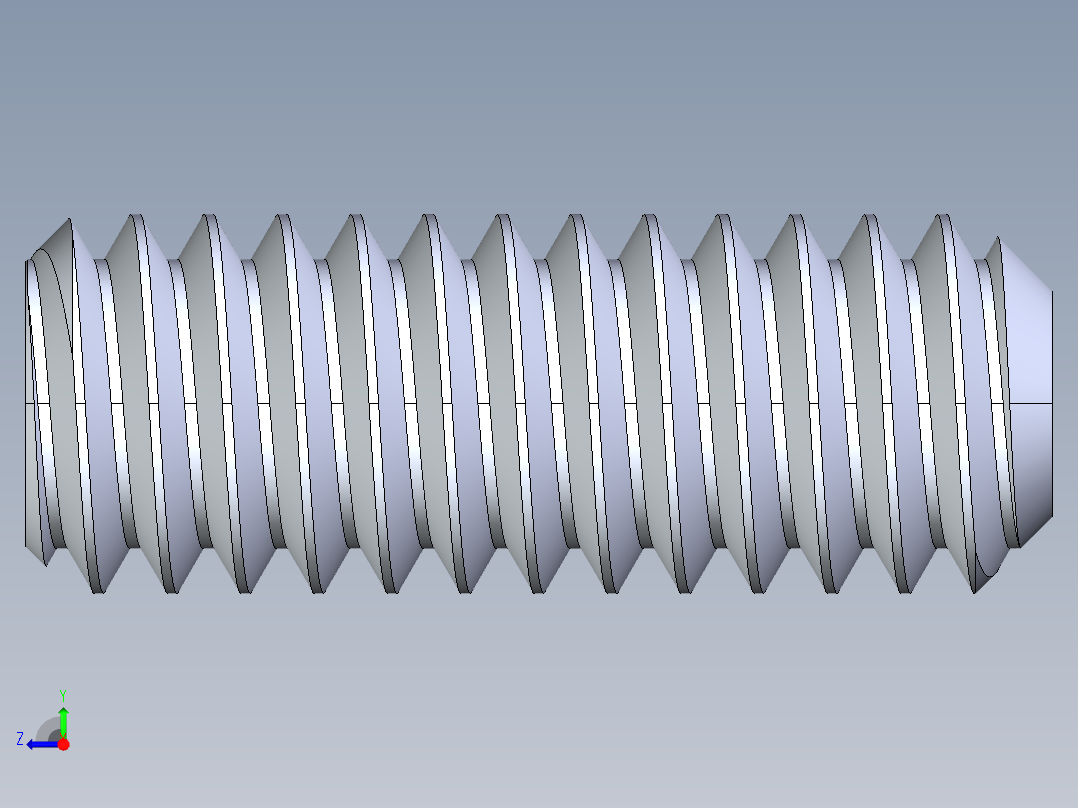 UNC 平头紧定螺钉-UNC SET SCREW 8-32 x0.4375.STEP右视图