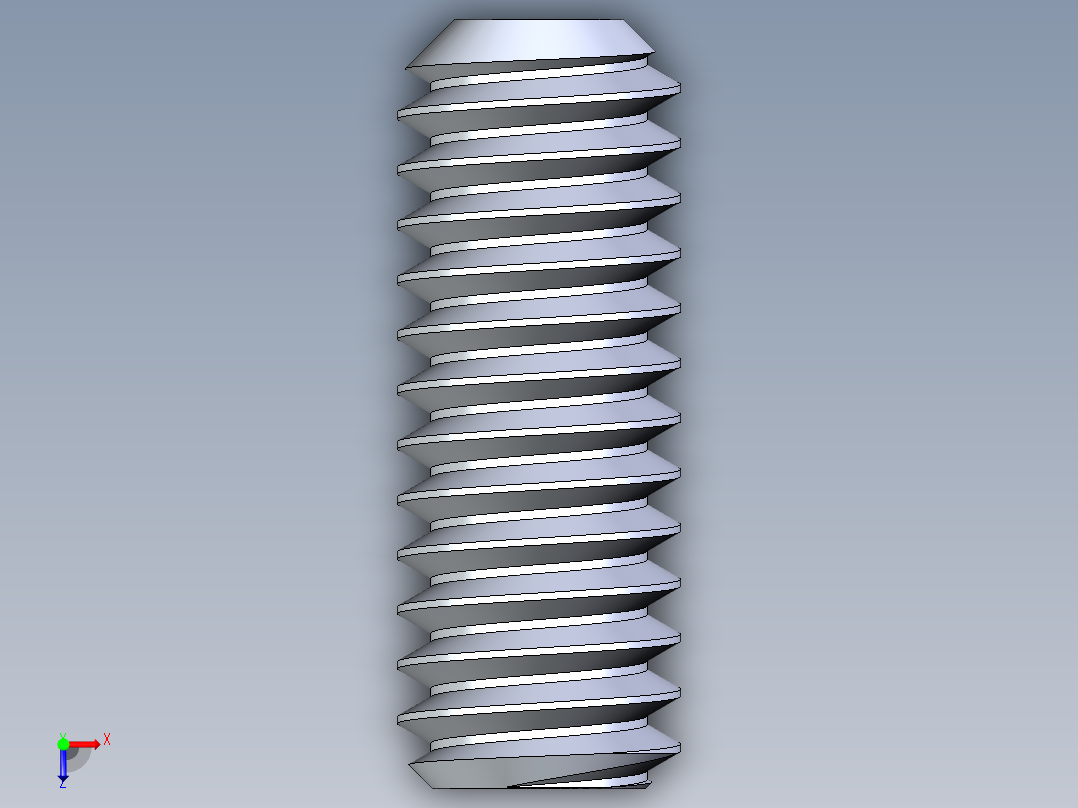 UNC 平头紧定螺钉-UNC SET SCREW 8-32 x0.4375.STEP俯视图