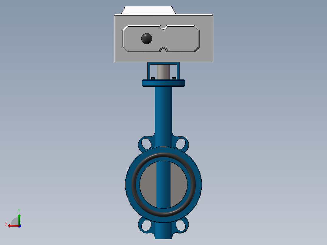 DN100不锈钢电磁阀 后视图
