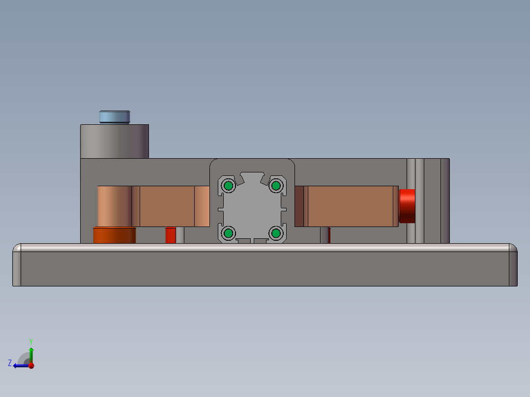 左摆动杠杆右视图