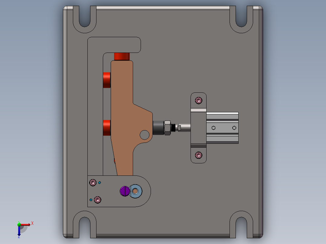 左摆动杠杆俯视图