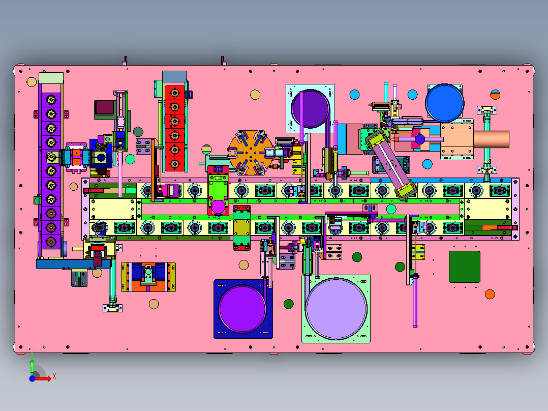 圆筒直流马达磁瓦轴承装配线前视图