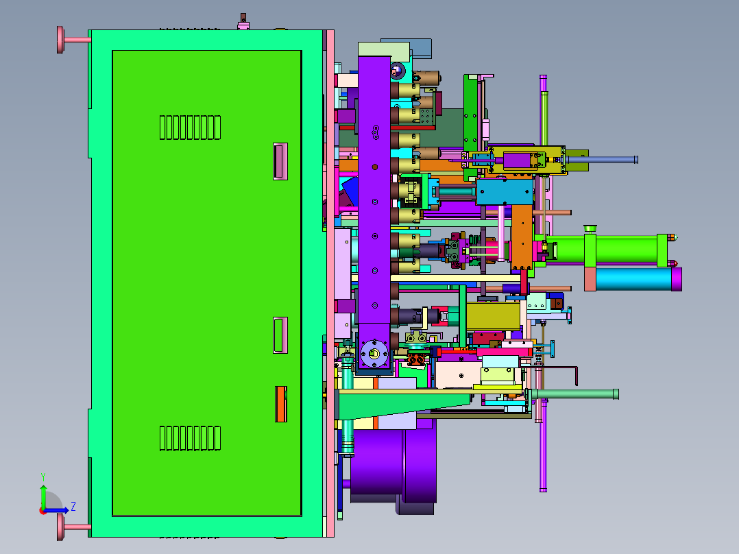 圆筒直流马达磁瓦轴承装配线左视图