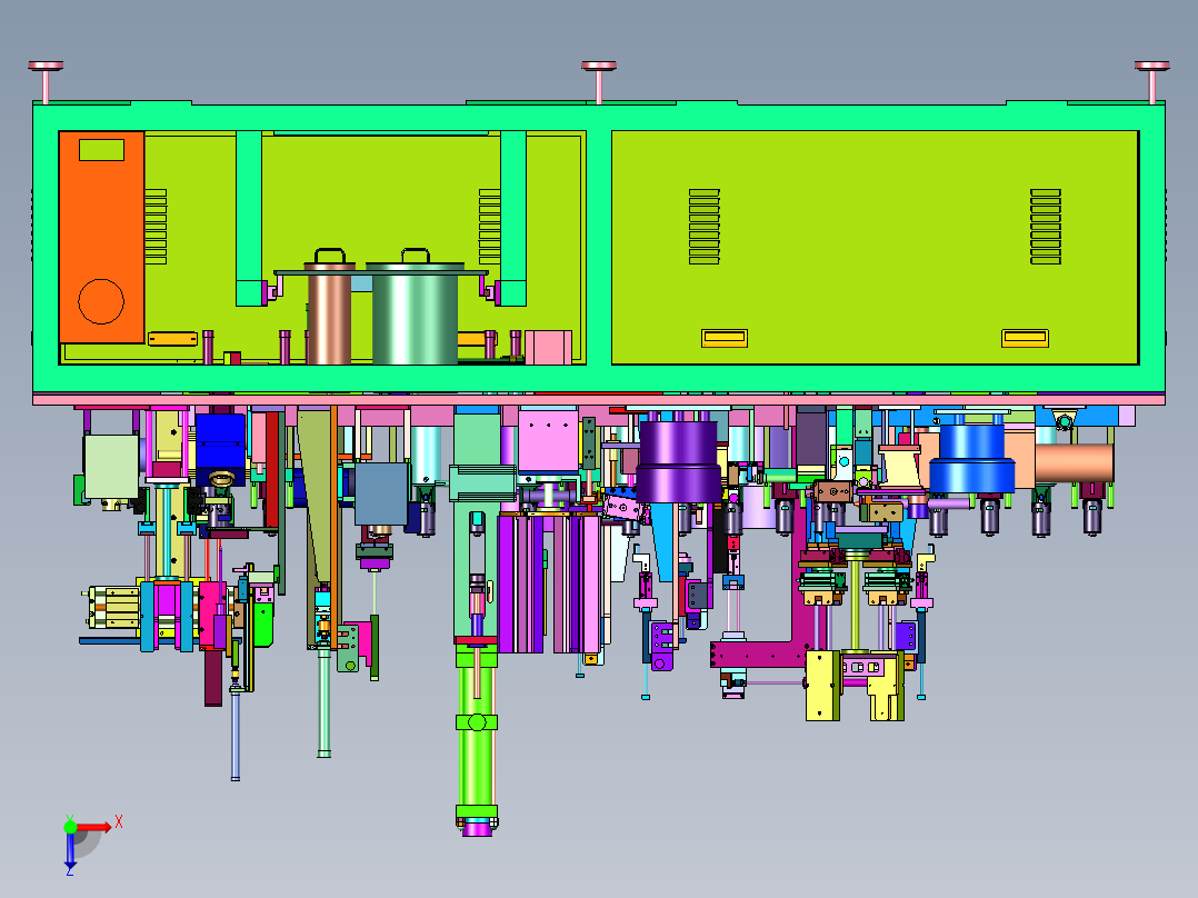 圆筒直流马达磁瓦轴承装配线俯视图