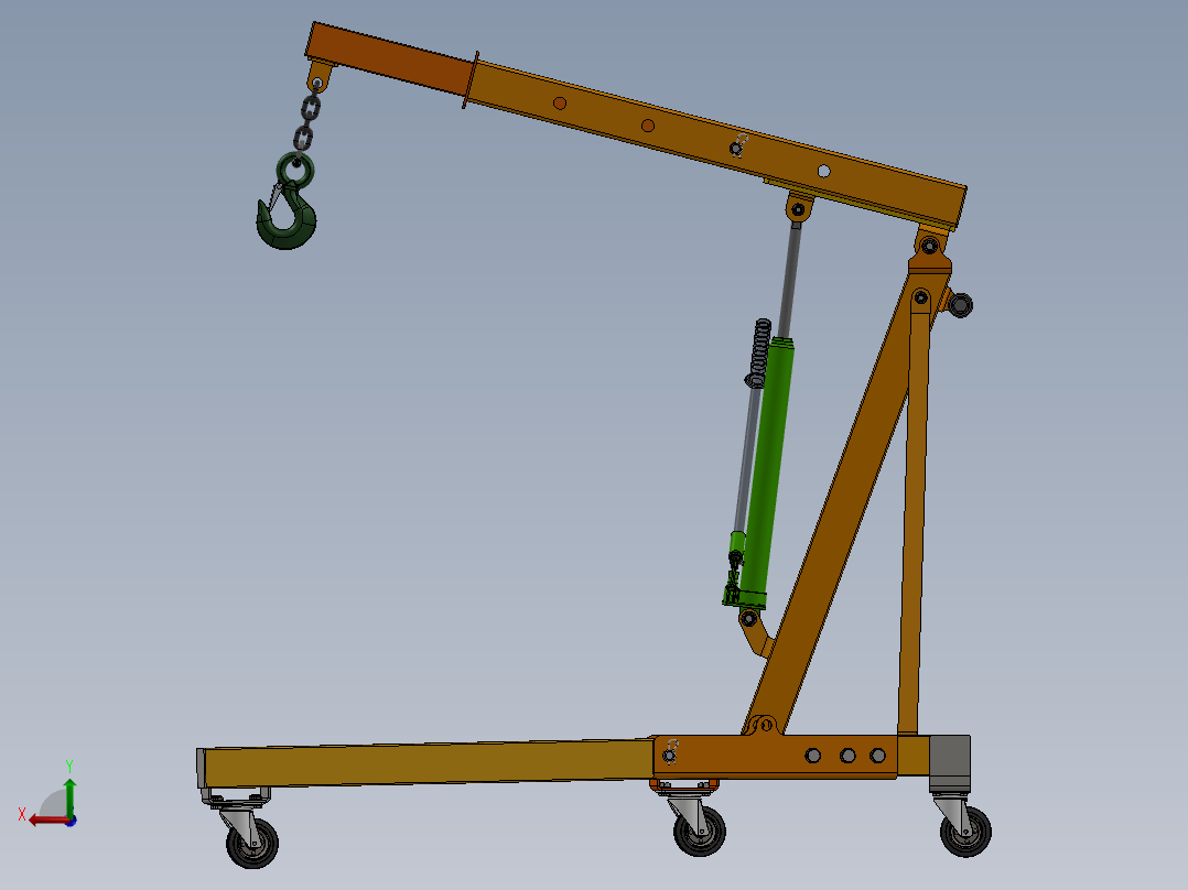 guincho移动式液压提升机计后视图