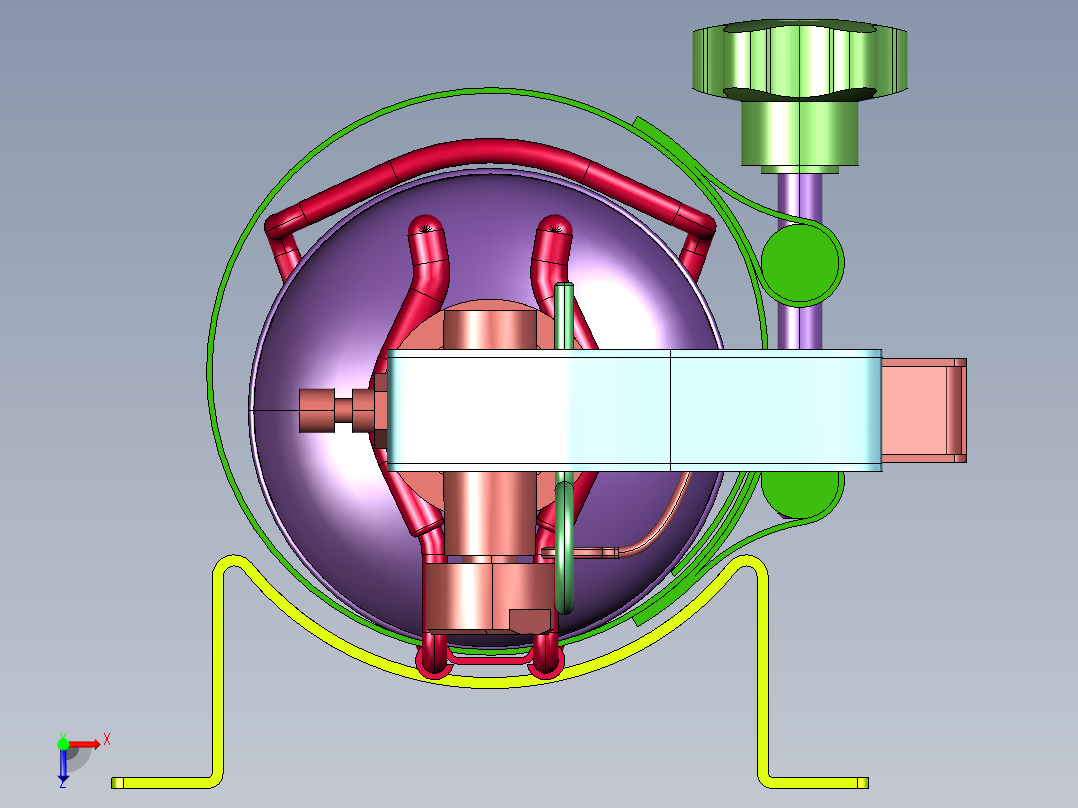 悬挂壁装支架灭火器俯视图