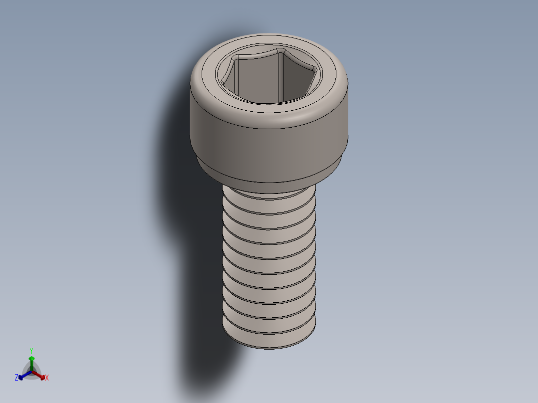 紧固件-No.8-32 Socked Head NOT DONE正等轴测图