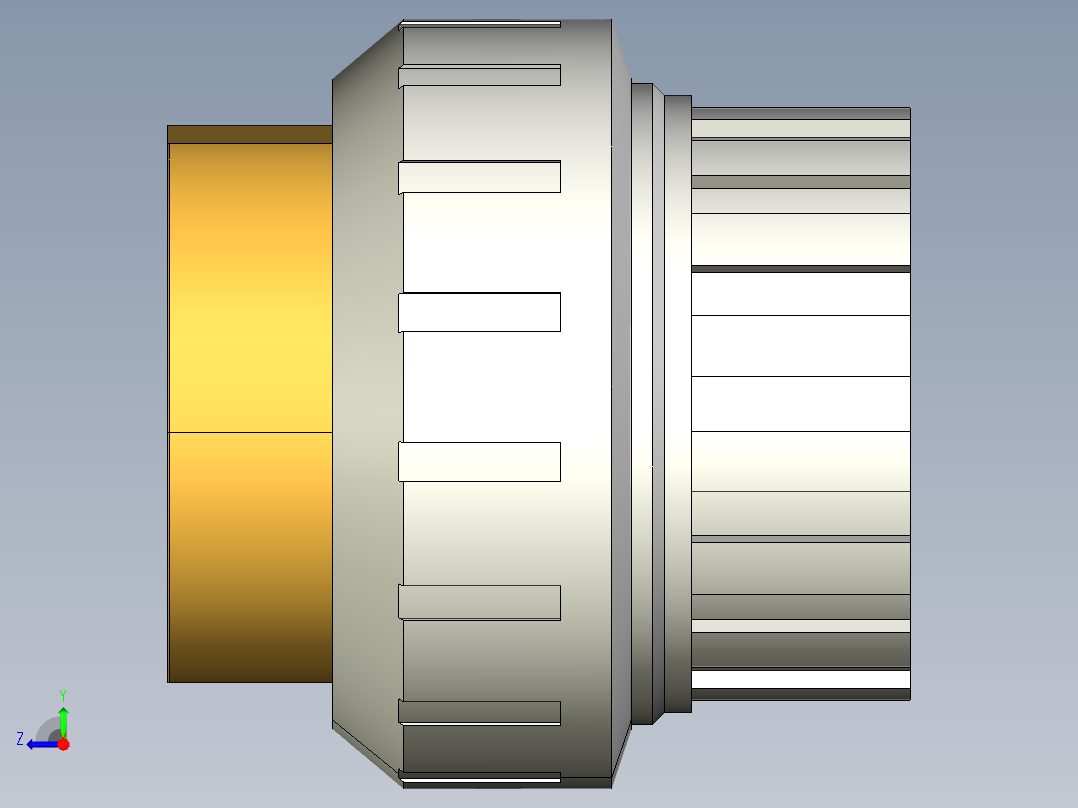 6BIFOC 适配器会在PVC-U 黄铜溶剂焊接插座D和BSP螺纹黄铜母端R O型圈橡胶右视图