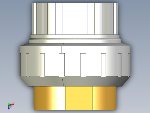 6BIFOC 适配器会在PVC-U 黄铜溶剂焊接插座D和BSP螺纹黄铜母端R O型圈橡胶俯视缩略图