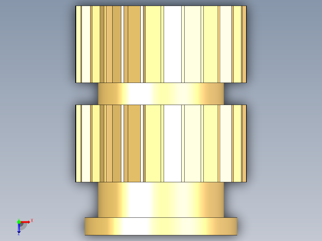 镶嵌铜螺母注塑用模型M2.5到M5俯视图
