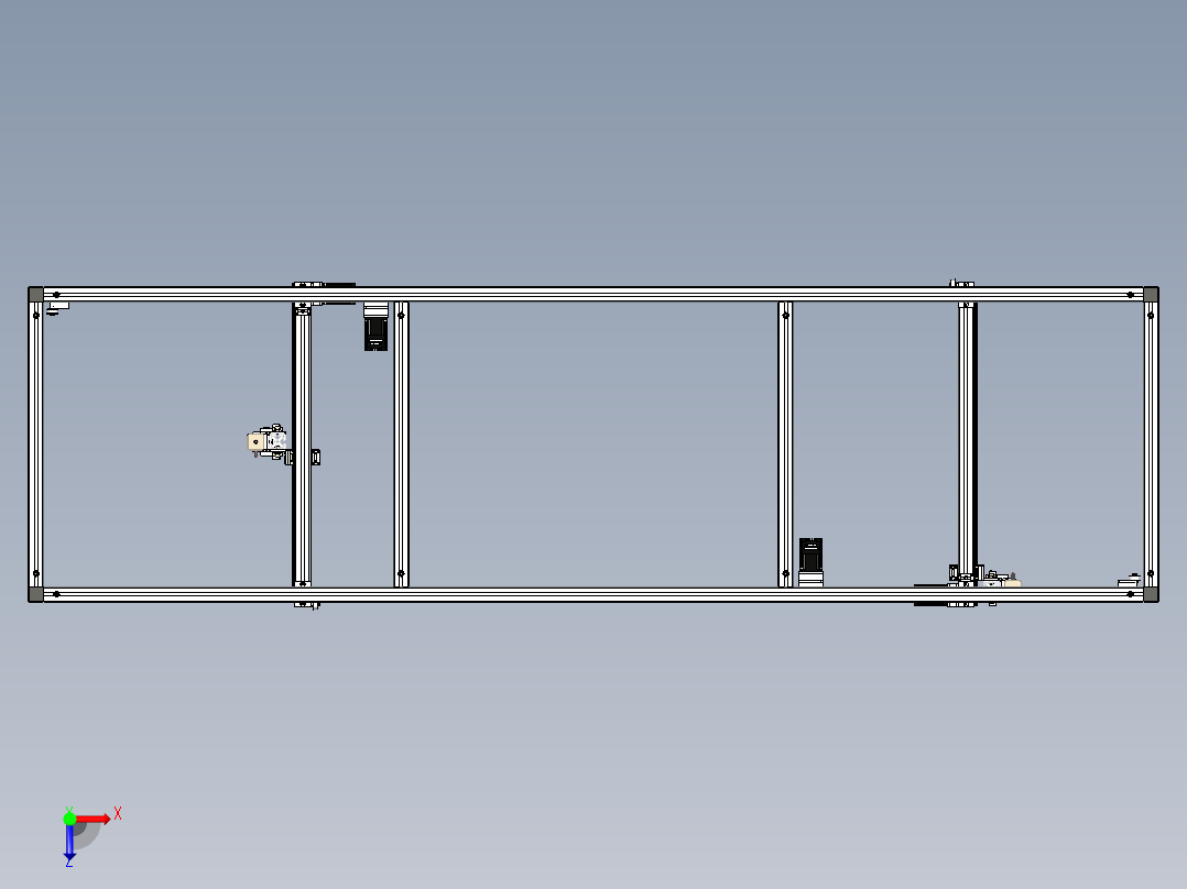线性夹持系统俯视图