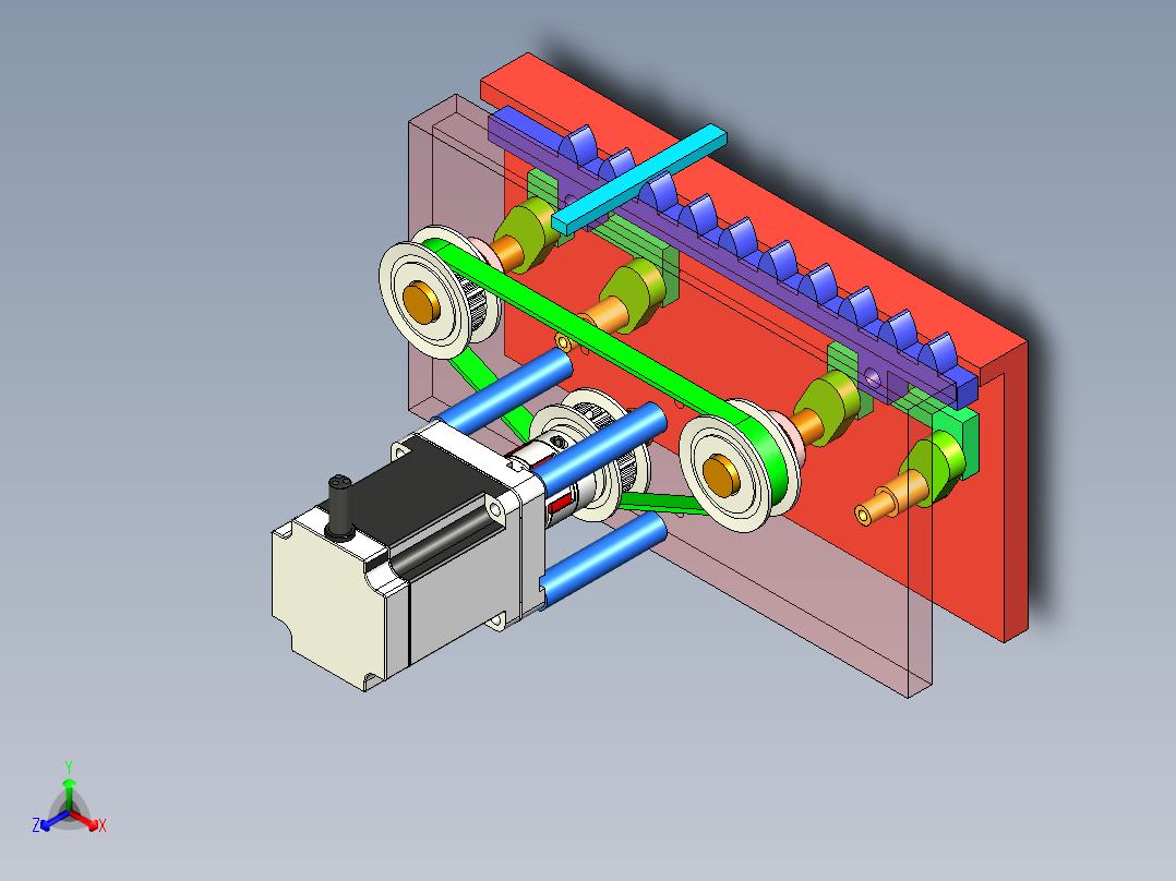 一种水平搬运机构的设计正等轴测图