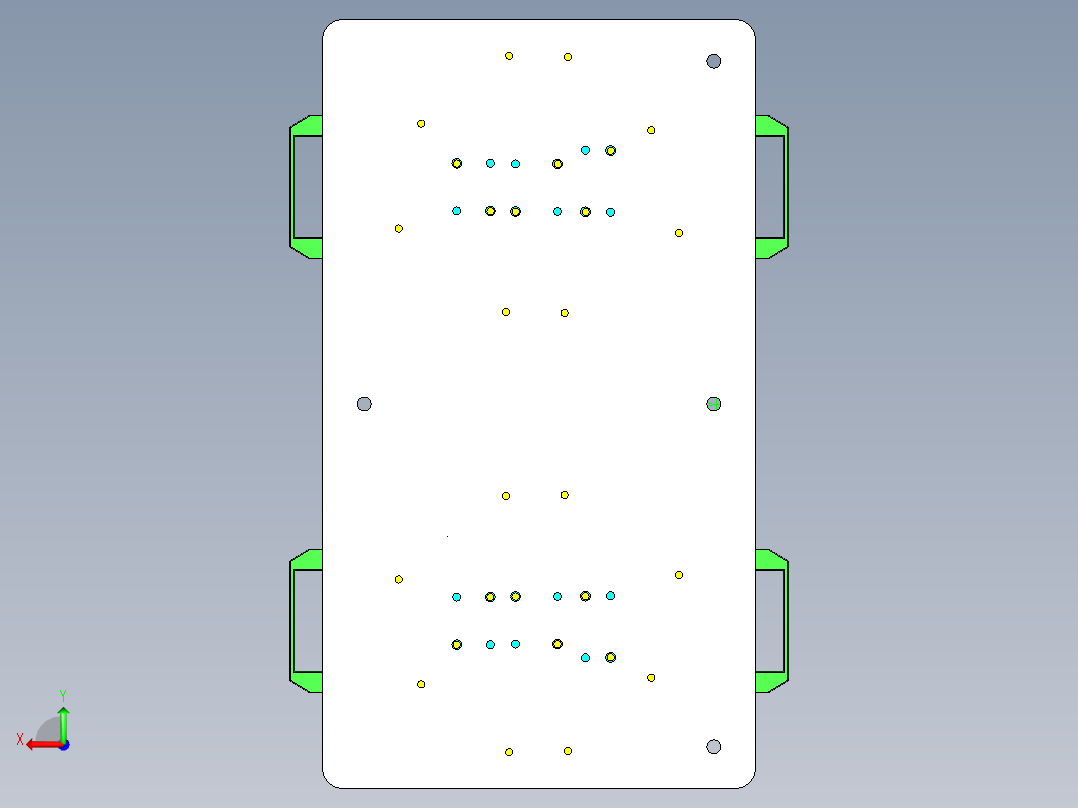 行李舱对称钣金件检具设计后视图