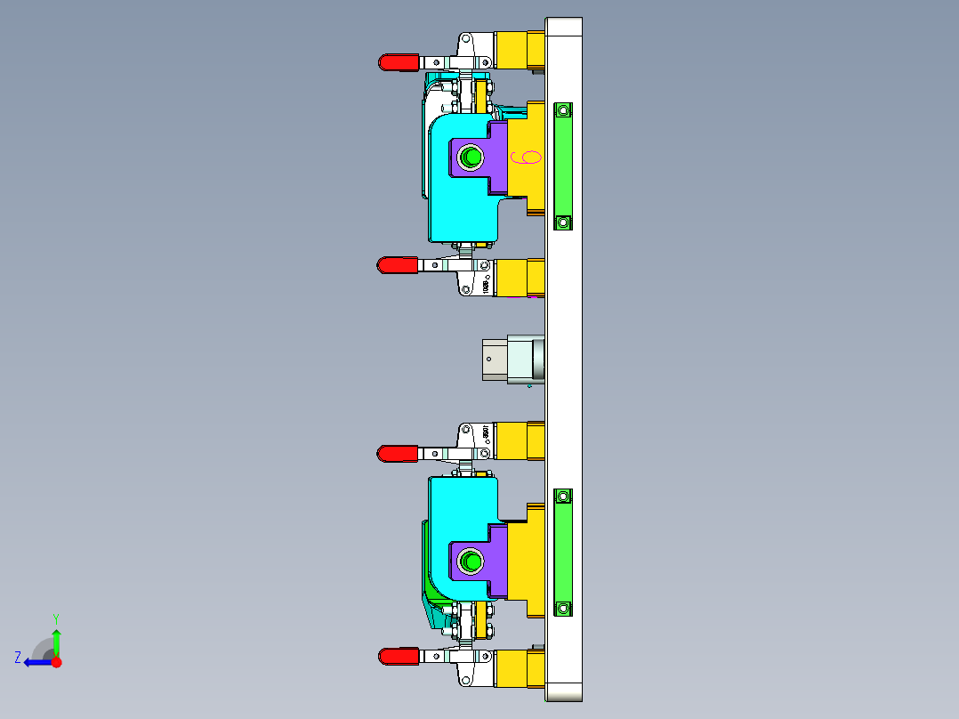 行李舱对称钣金件检具设计右视图