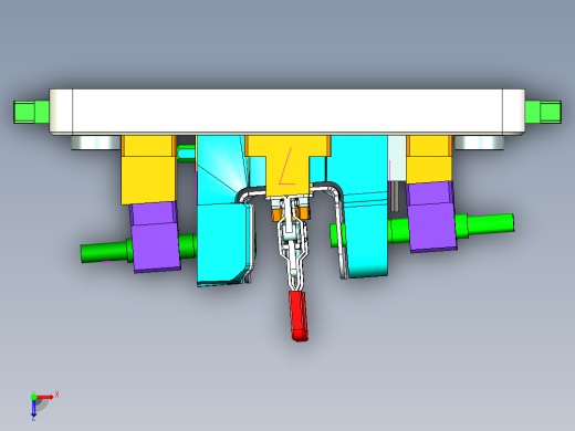 行李舱对称钣金件检具设计俯视缩略图