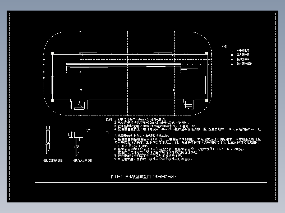 图11-4 接地装置布置图（KB-6-D1-04）