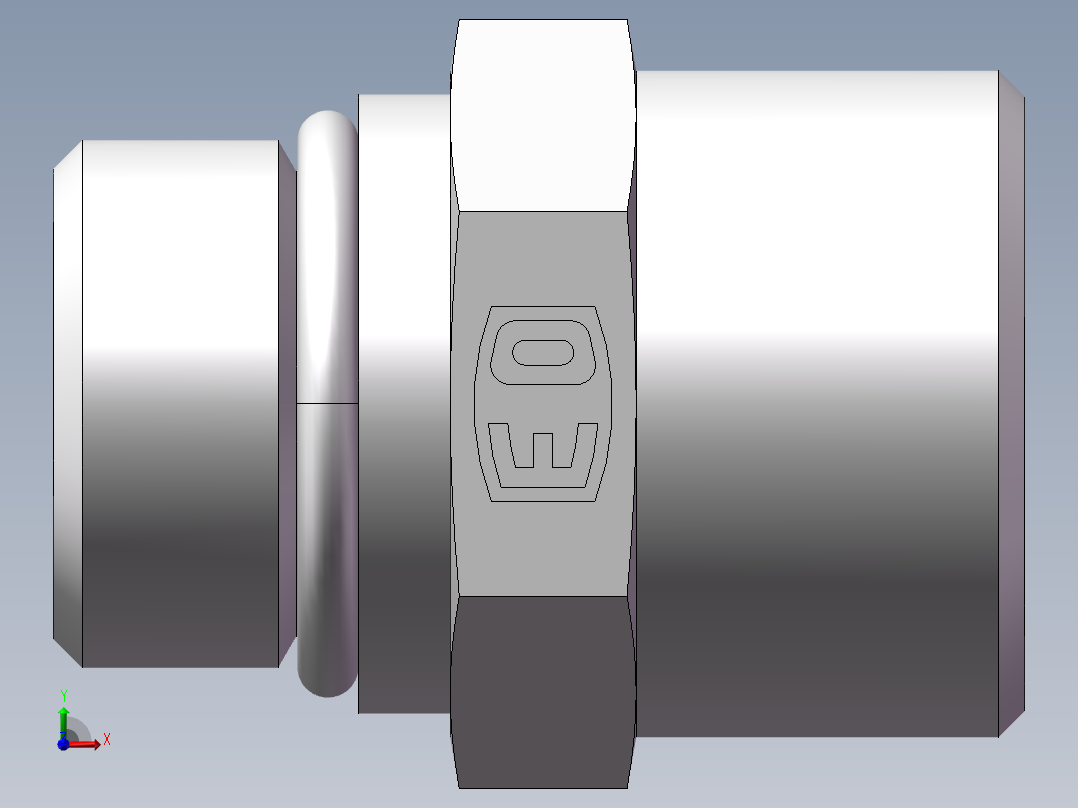 美制O圈密封接头、1DO-24-08前视图