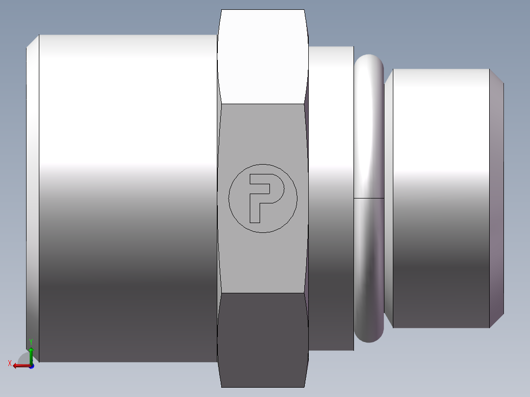 美制O圈密封接头、1DO-24-08后视图