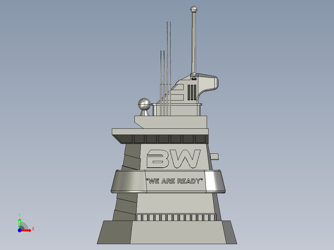 航母堡垒塔前视图