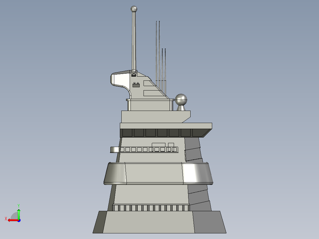 航母堡垒塔后视图