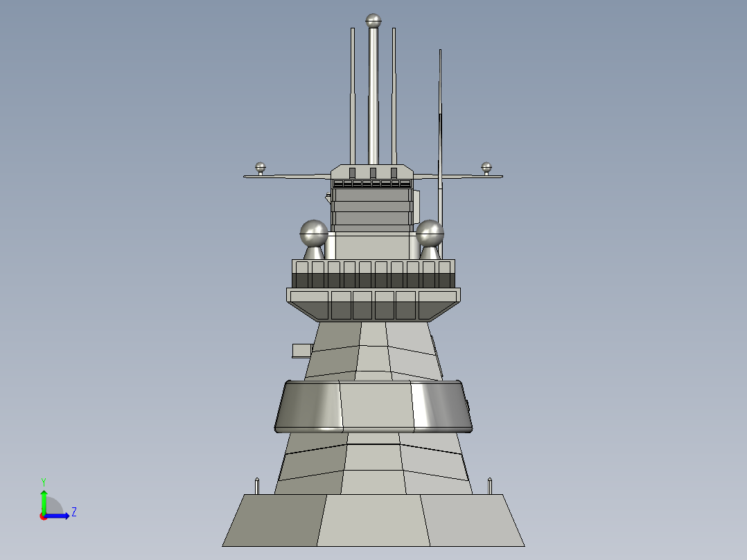 航母堡垒塔左视图