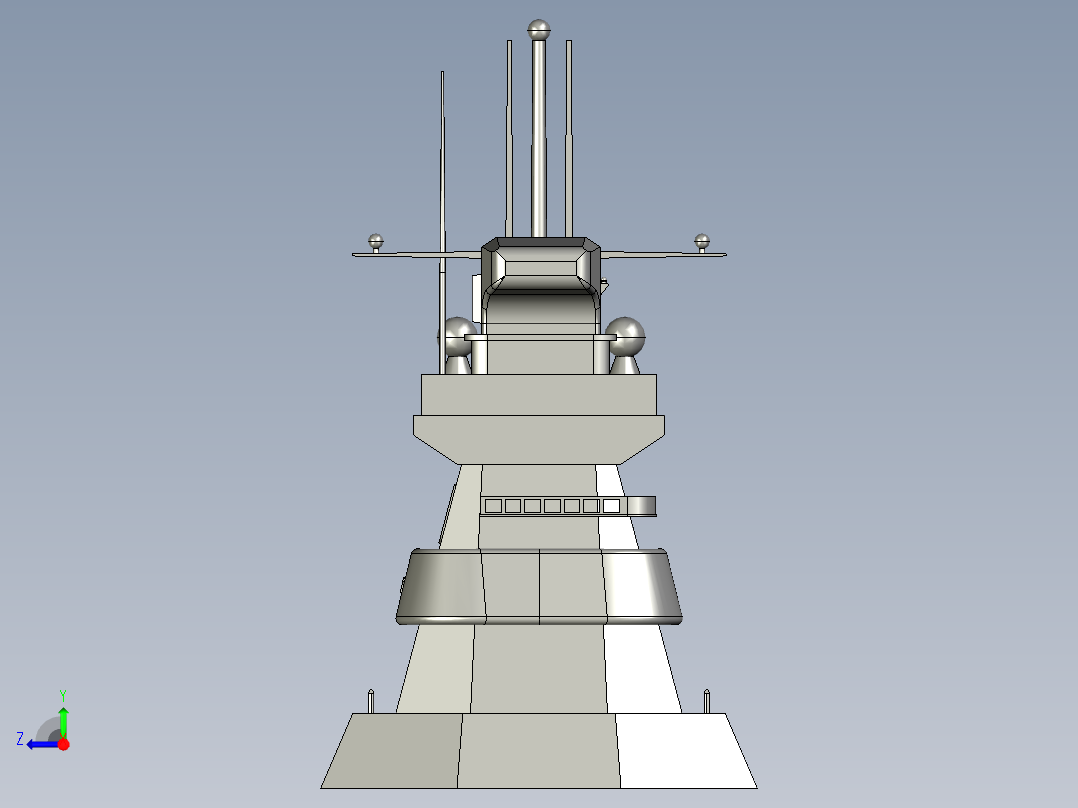 航母堡垒塔右视图