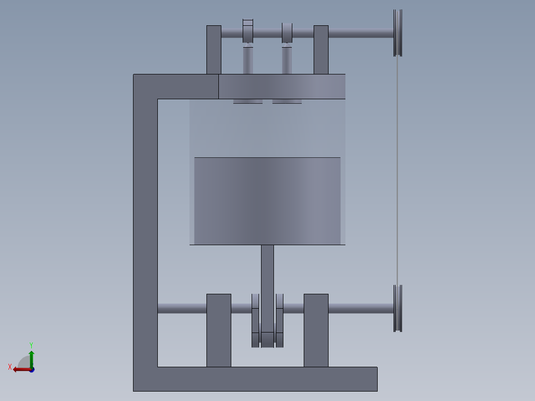 汽车活塞运动后视图
