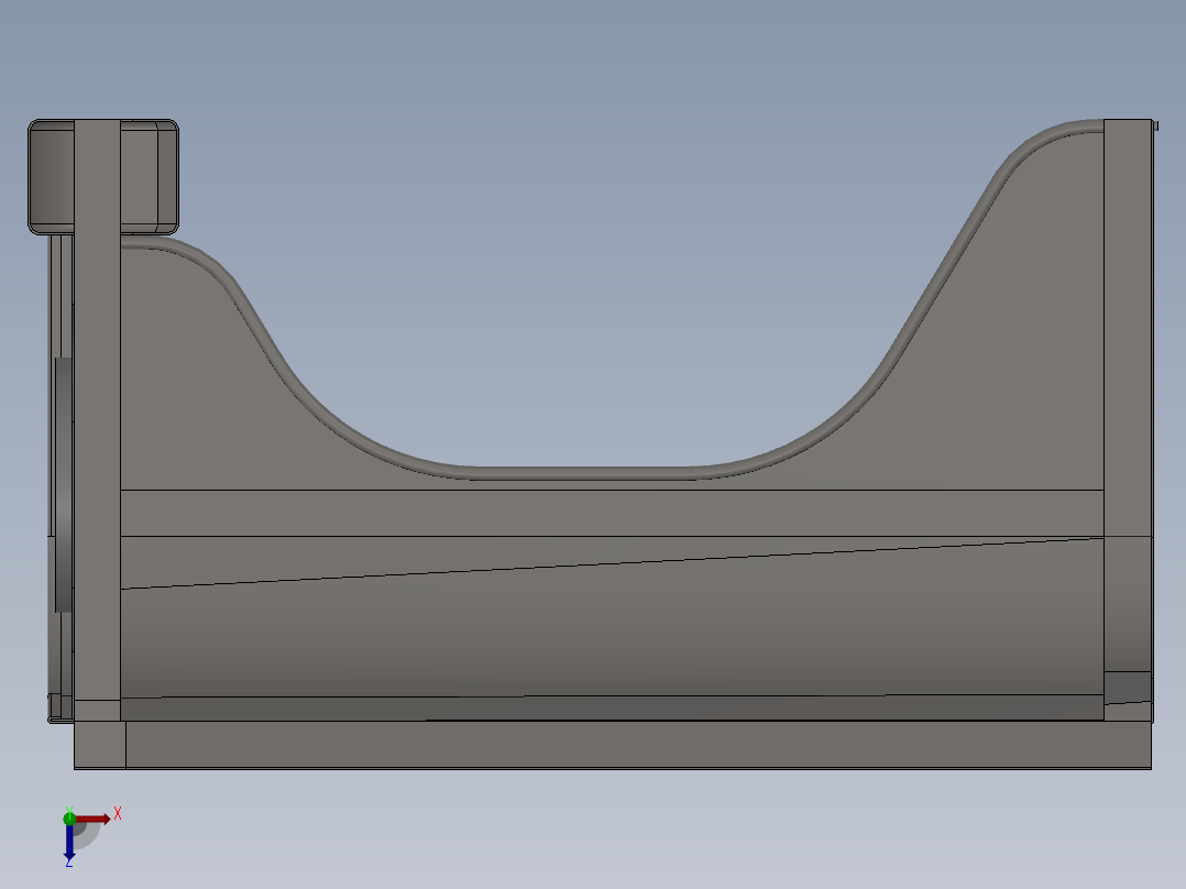 汽车保险杠 3D模型SolidWorks三维设计图俯视图