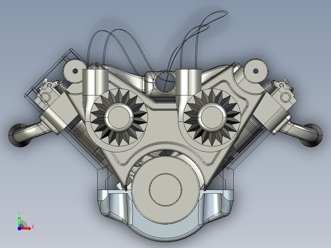 v6涡轮增压引擎121前视图