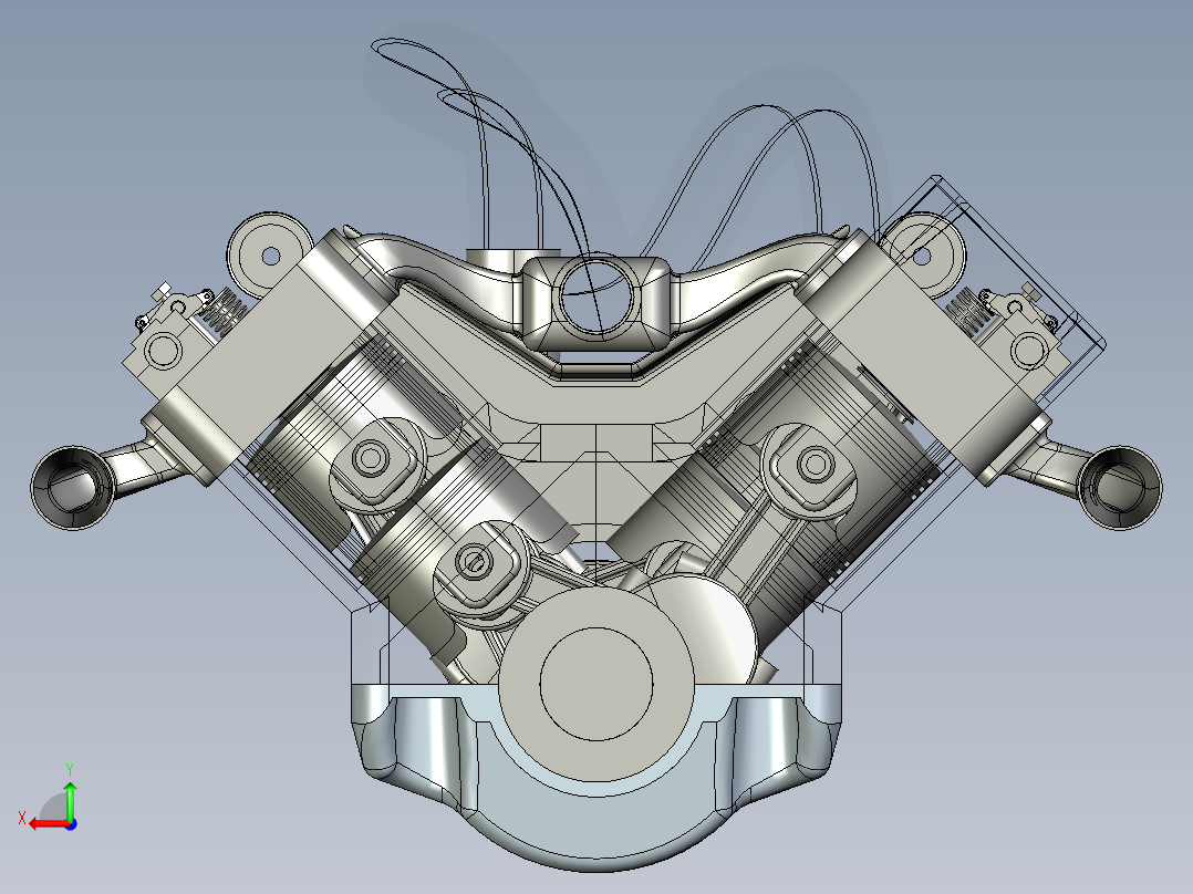 v6涡轮增压引擎121后视图