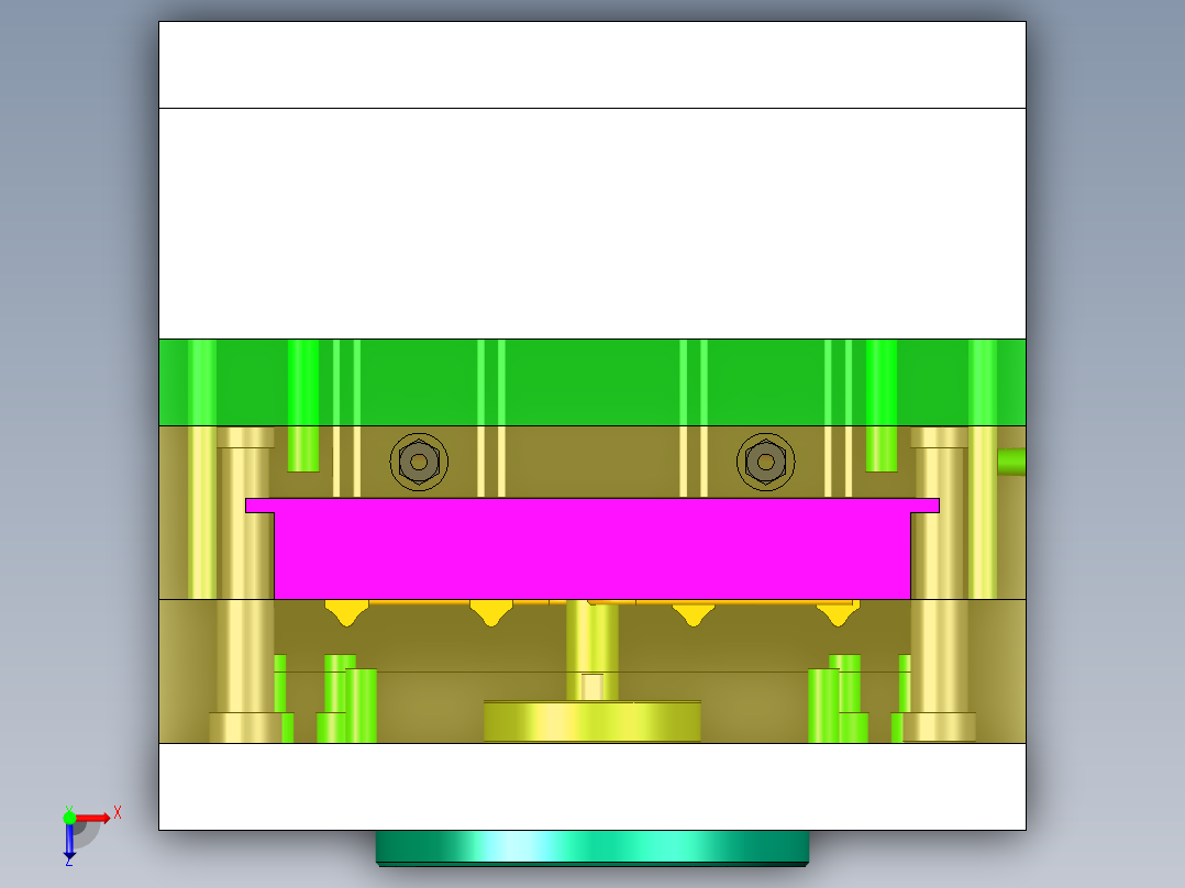 滚轮支架注塑模具设计俯视图