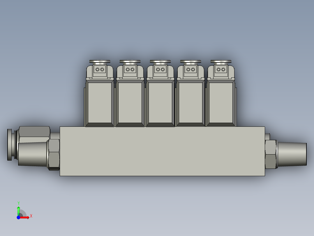 机器人模组电磁阀组前视图