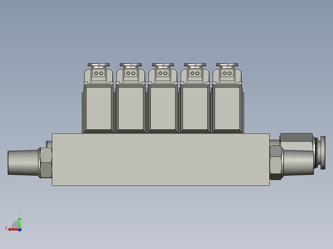 机器人模组电磁阀组后视图