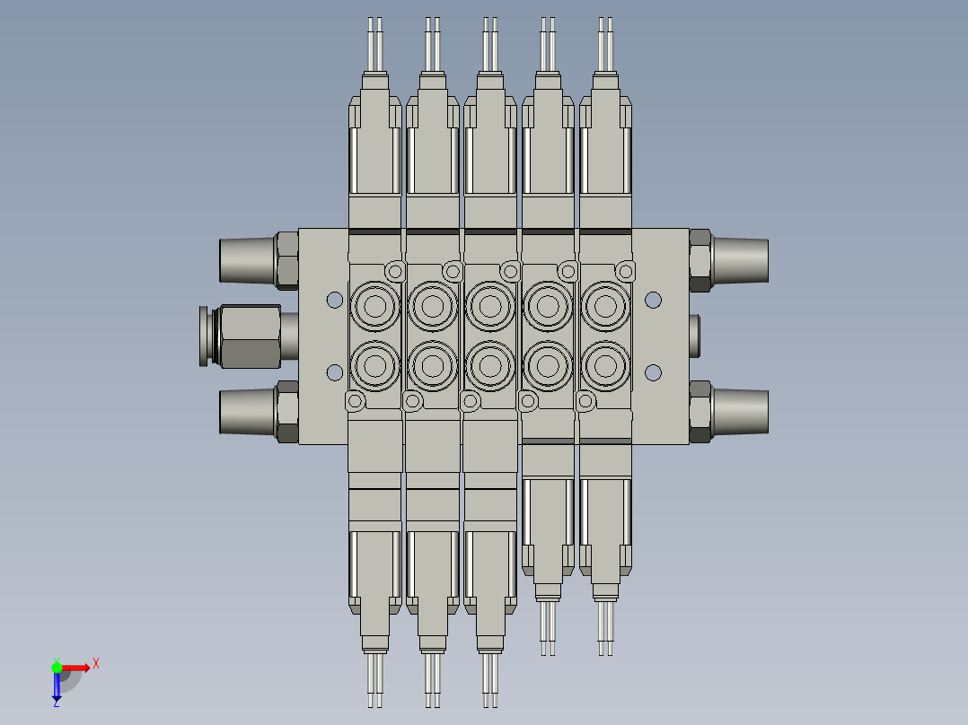 机器人模组电磁阀组俯视图