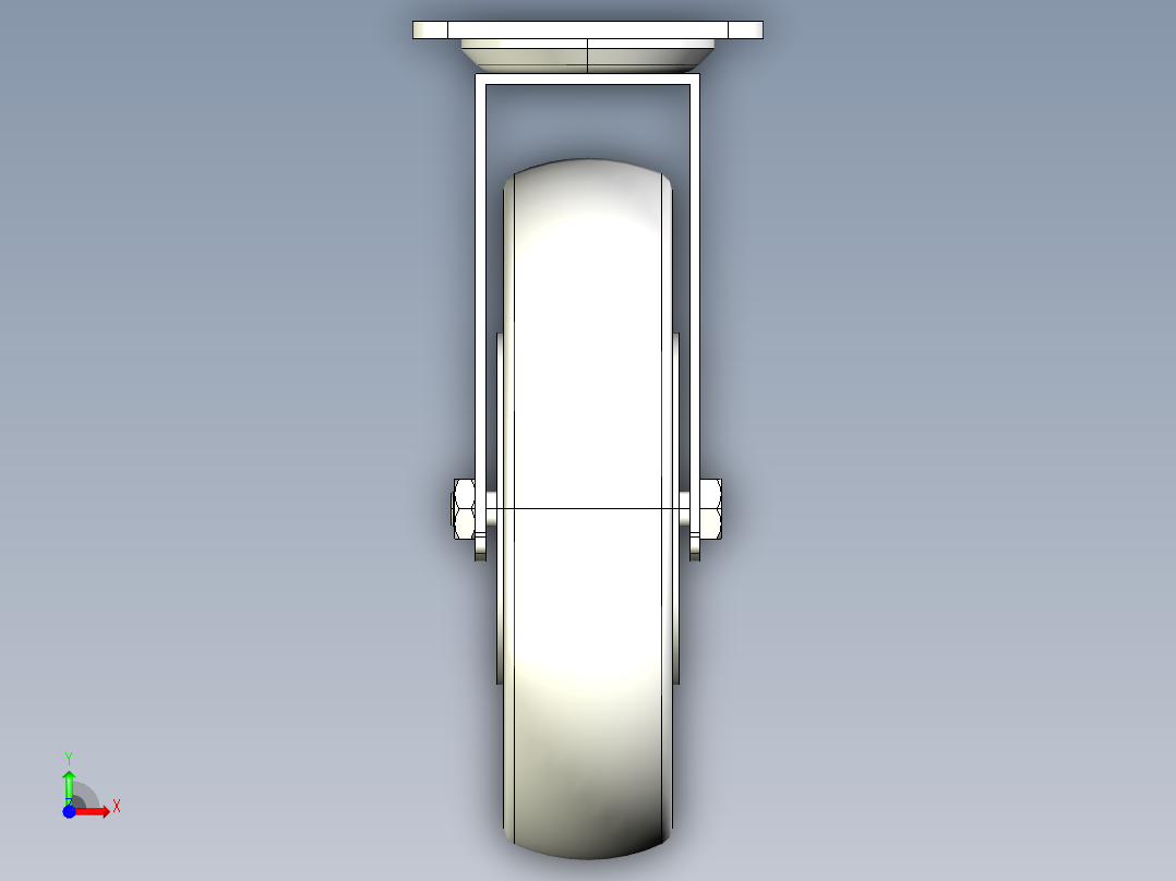 8寸-万向轮-可编辑前视图