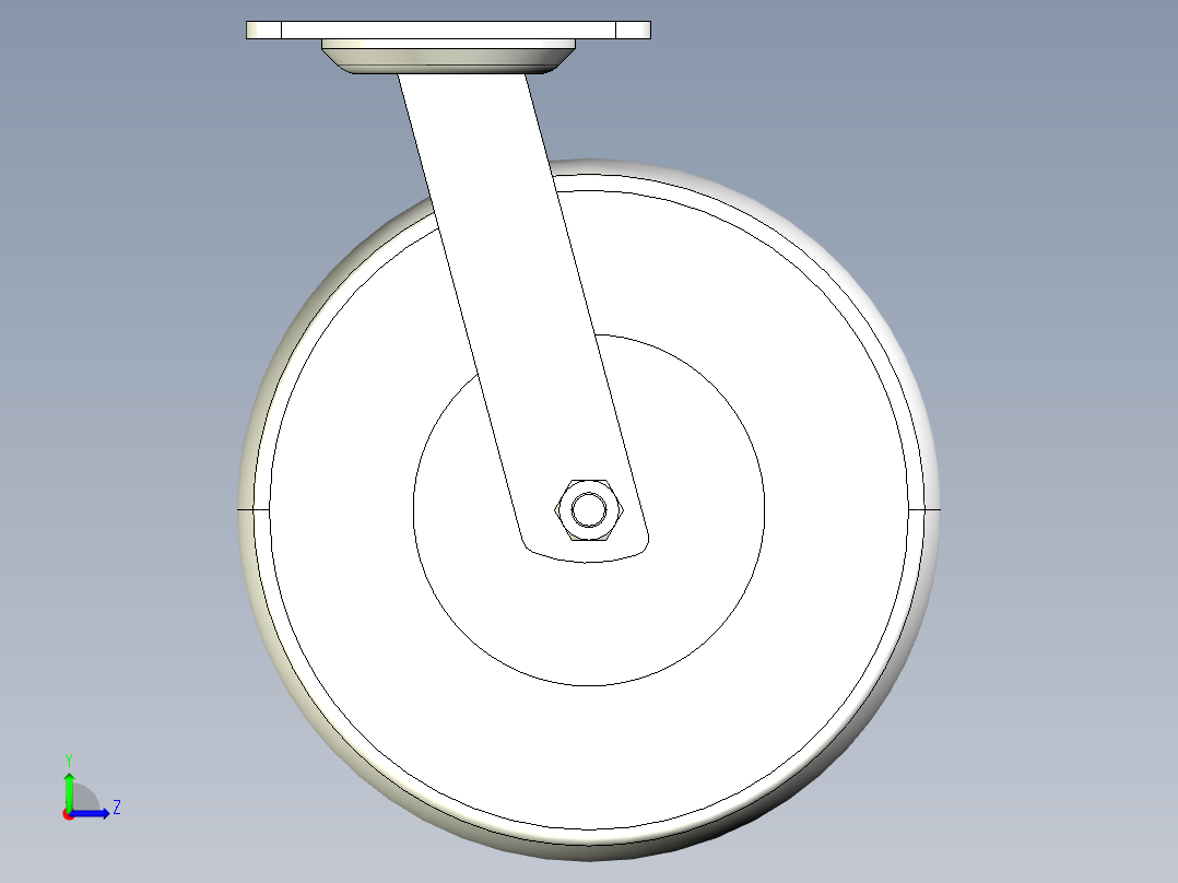 8寸-万向轮-可编辑左视图