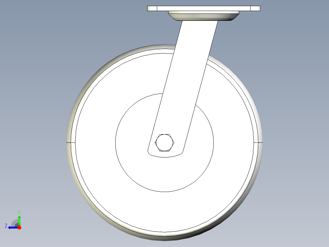 8寸-万向轮-可编辑右视图