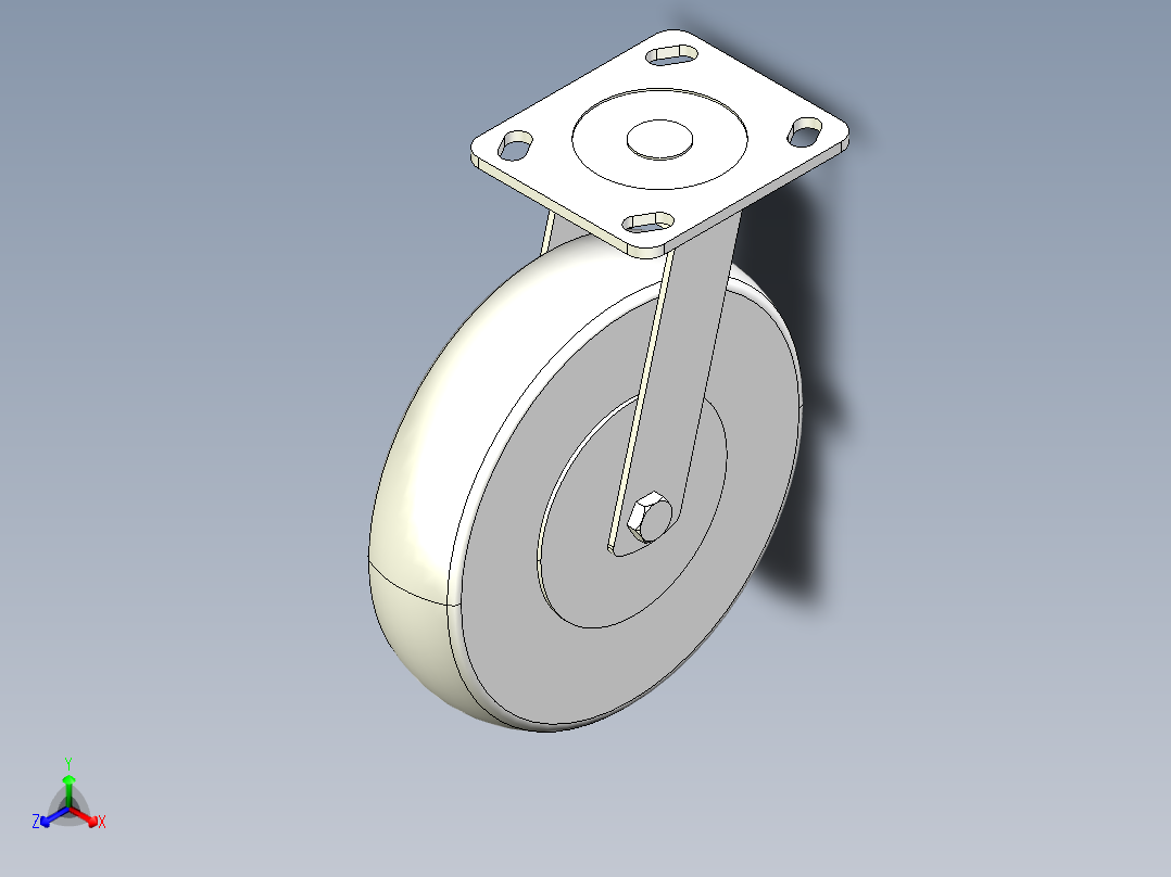 8寸-万向轮-可编辑正等轴测图