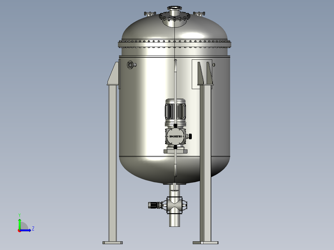 反应釜搅拌罐美缝剂防爆搅拌罐左视图