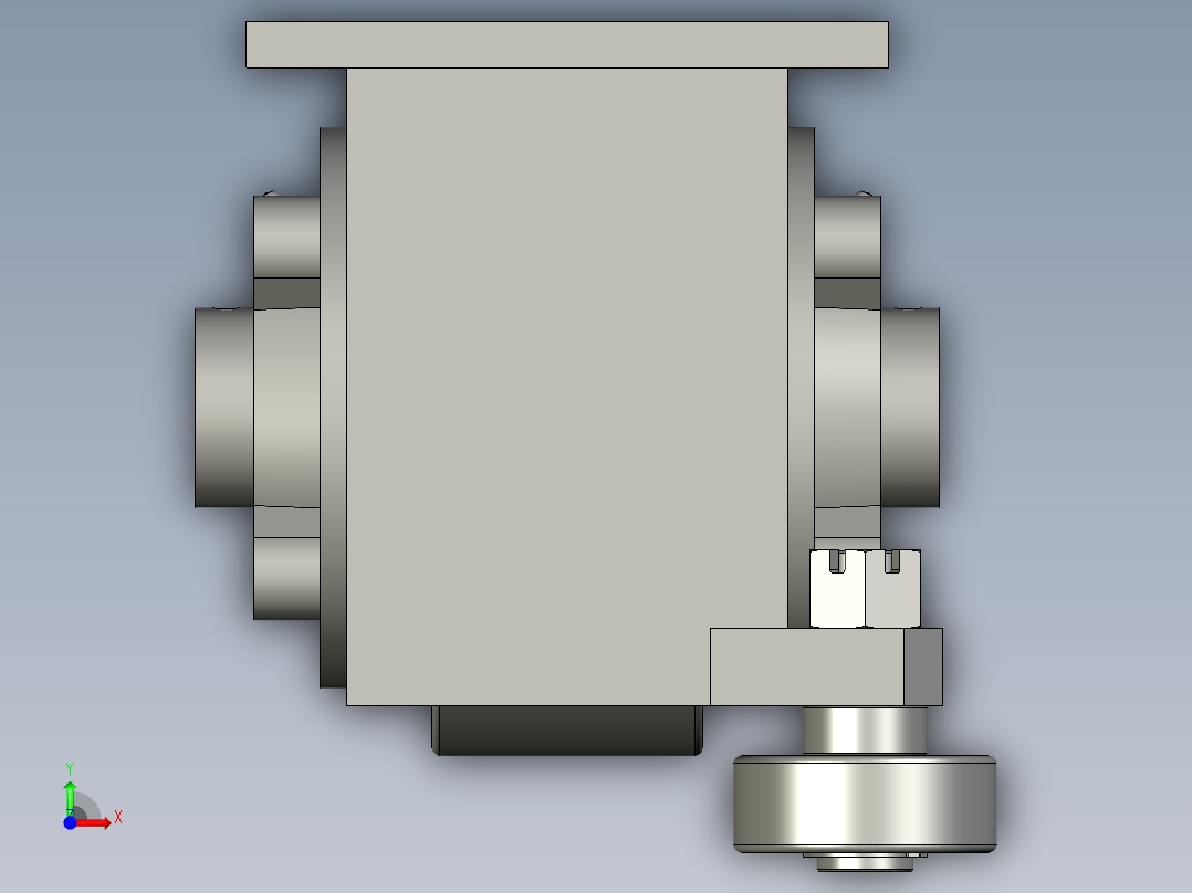 从动轮箱安装总成前视图